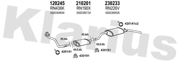 Układ wydechowy KLARIUS 720235E