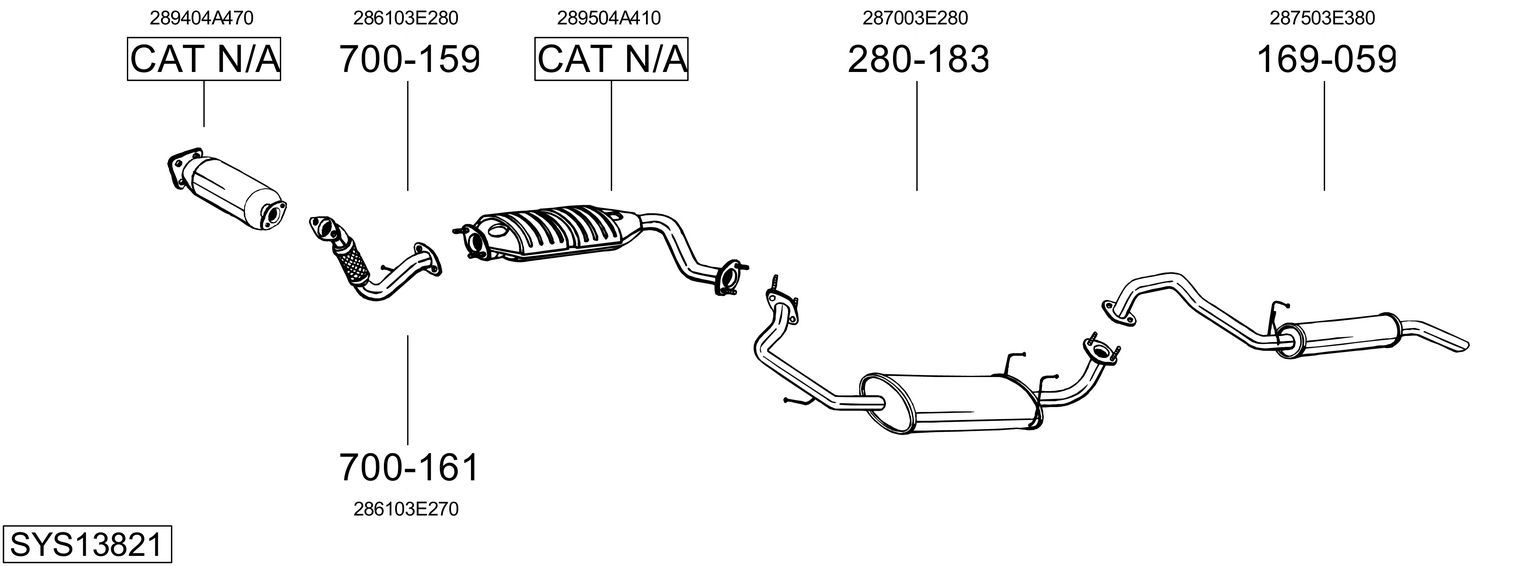 Układ wydechowy BOSAL SYS13821
