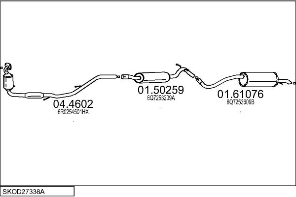Układ wydechowy MTS SKOD27338A009958