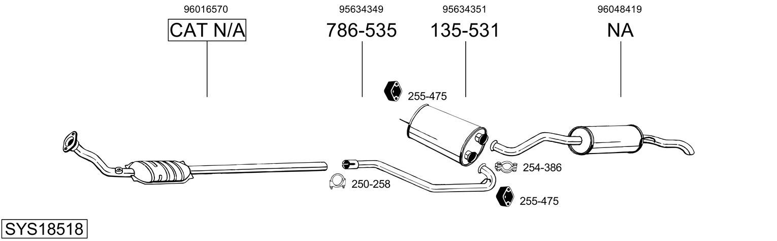 Układ wydechowy BOSAL SYS18518