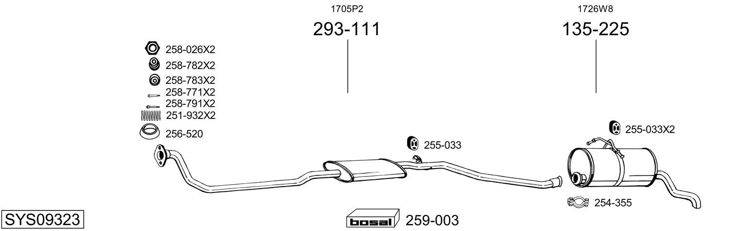 Układ wydechowy BOSAL SYS09323