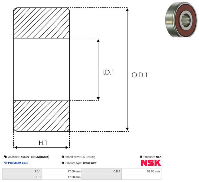 Levně Ložisko AS-PL ABE9018(NSK)(BULK)