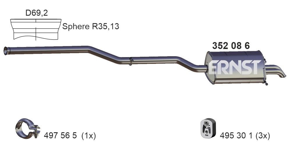 Zadní tlumič výfuku ERNST 352086