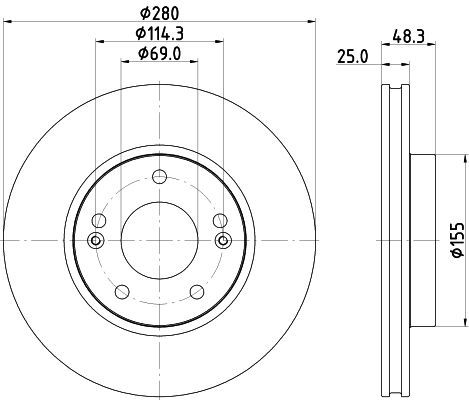 Tarcza hamulcowa MINTEX MDC3215C
