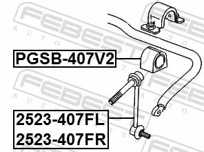 Levně Držák, Příčný stabilizátor FEBEST PGSB-407V2