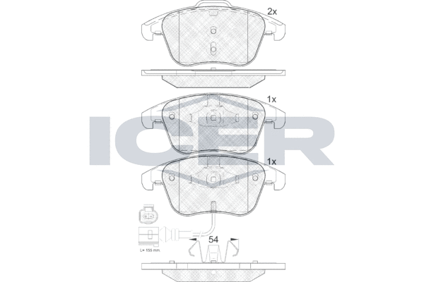 Zestaw klocków hamulcowych, hamulce tarczowe ICER 181923