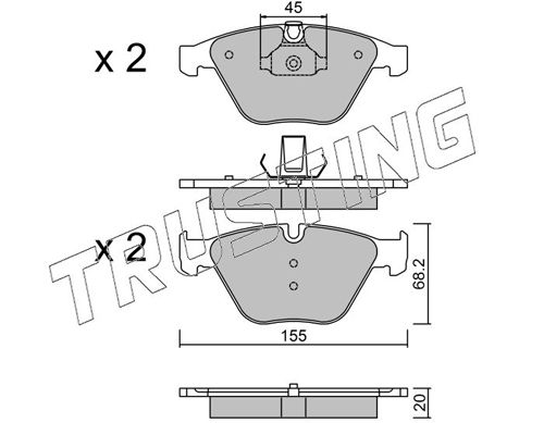 Zestaw klocków hamulcowych, hamulce tarczowe TRUSTING 574.8