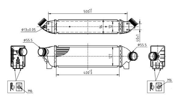 Intercooler, compresor MTR 13054515