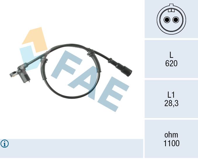 Czujnik, prędkość obrotowa koła FAE 78588