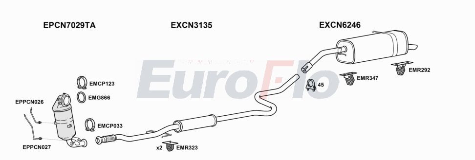 Układ wydechowy EUROFLO CNC3AI121007D