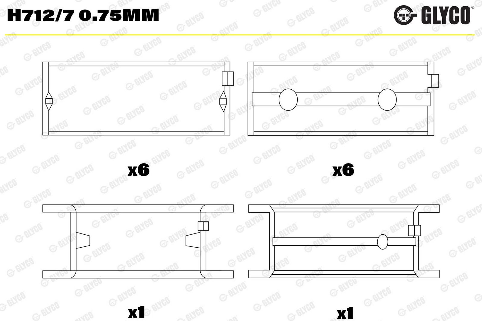 Cuzinet arbore cotit GLYCO H712/7 0.75mm