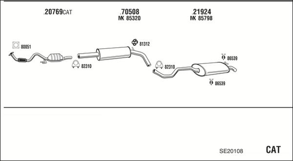 Układ wydechowy WALKER SE20108
