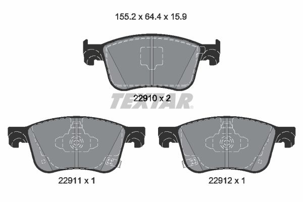 set placute frana,frana disc TEXTAR 2291001