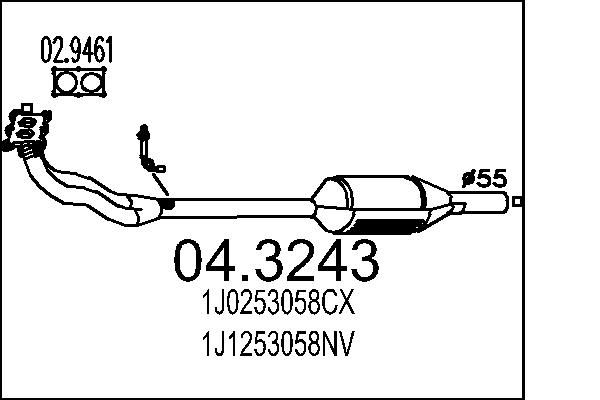 Katalizator MTS 1J0253058CX