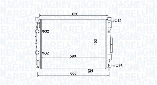 Chłodnica, układ chłodzenia silnika MAGNETI MARELLI 350213153500