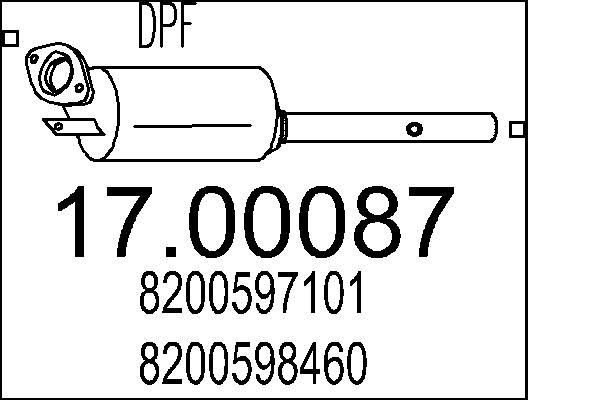 Filtr sadzy / filtr cząstek stałych, układ wydechowy MTS 17.00087