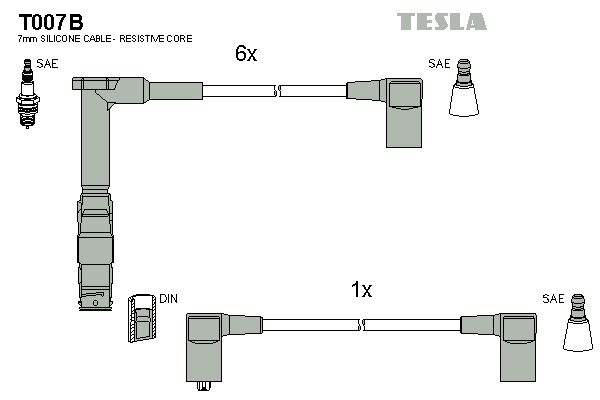 Zestaw przewodów zapłonowych TESLA T007B