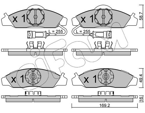 Zestaw klocków hamulcowych, hamulce tarczowe CIFAM 822-368-0