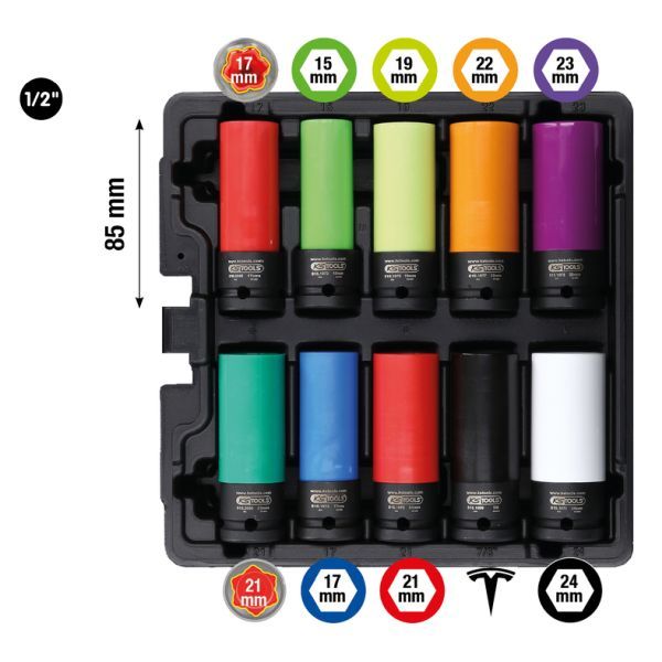 Set capete chei tubulare impact KS TOOLS 515.0890