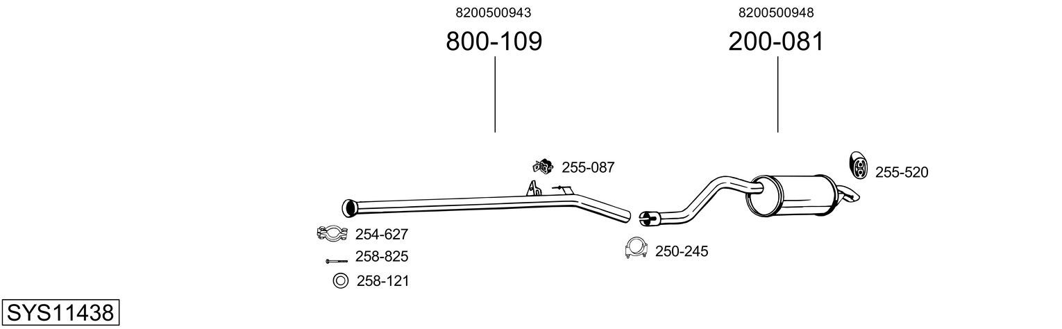 Układ wydechowy BOSAL SYS11438