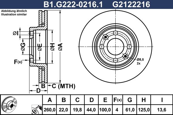 Tarcza hamulcowa GALFER B1.G222-0216.1