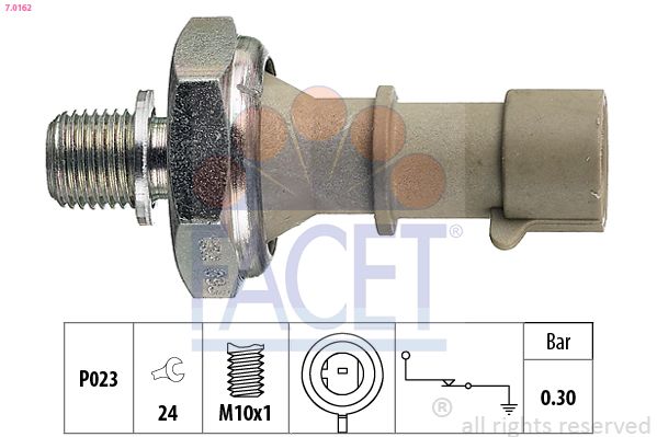 Senzor presiune ulei FACET Made in Italy - OE Equivalent 7.0162