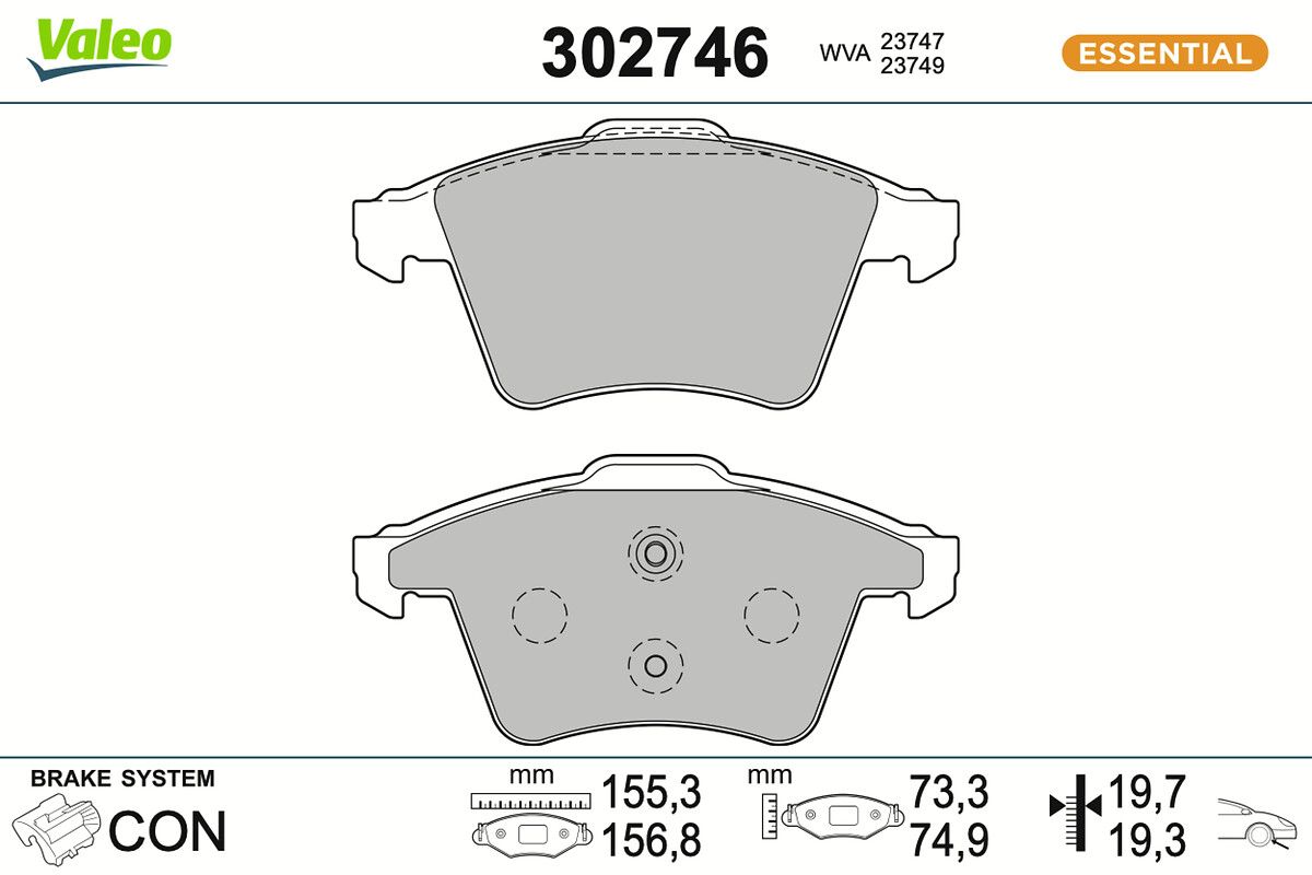 set placute frana,frana disc VALEO 302746