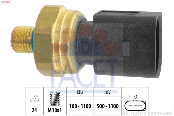 Czujnik, ciśnienie paliwa FACET 25.0045