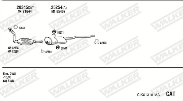 Układ wydechowy WALKER CIK013181AA