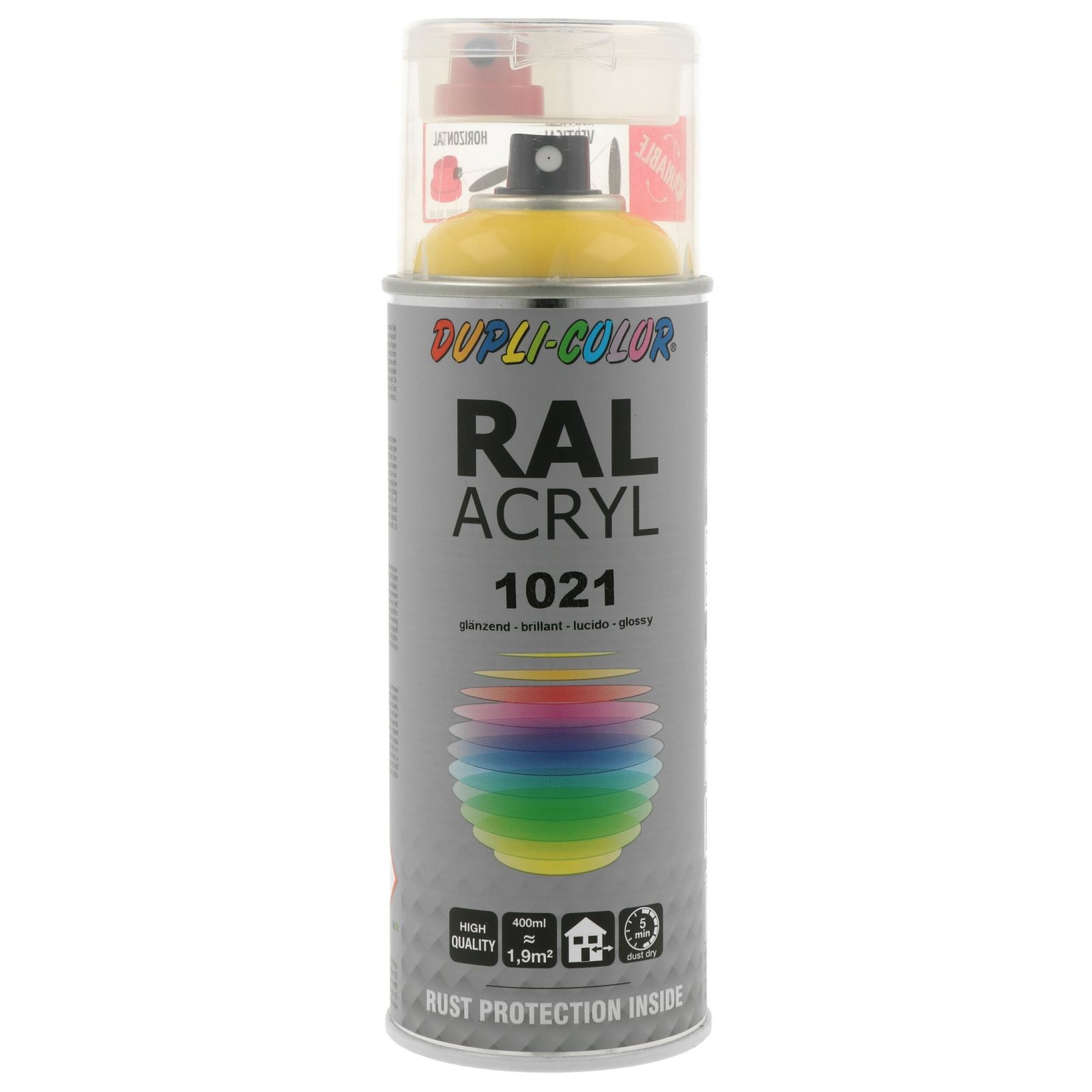 vopsea DUPLI COLOR RAL ACRYL RAL 1021 colza yellow gloss 400 ml 349522
