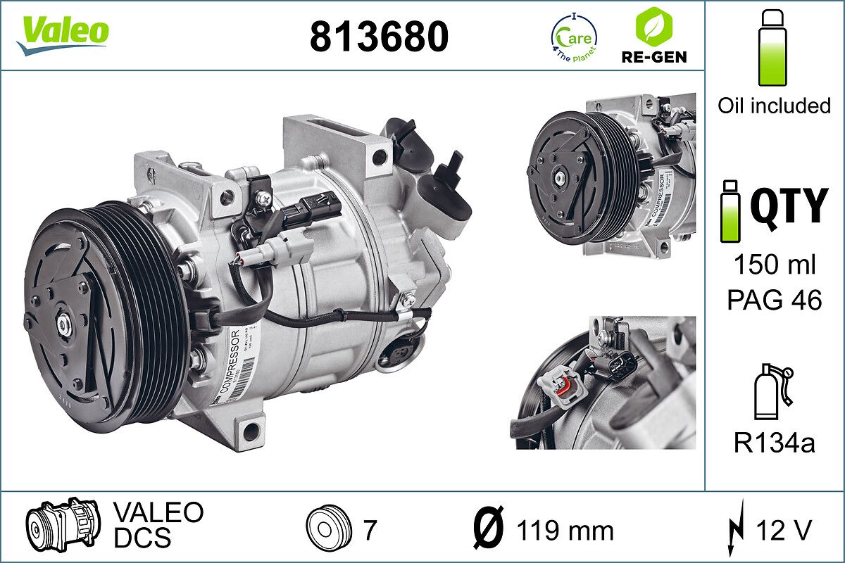 Compresor, climatizare VALEO RE-GEN REMANUFACTURED 813680