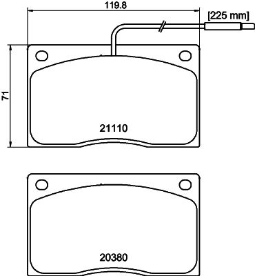 Zestaw klocków hamulcowych, hamulce tarczowe MINTEX MGB443