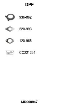 Filtr sadzy / filtr cząstek stałych, układ wydechowy FA1 MD000947