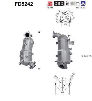 Filtr sadzy / filtr cząstek stałych, układ wydechowy AS 2505126090