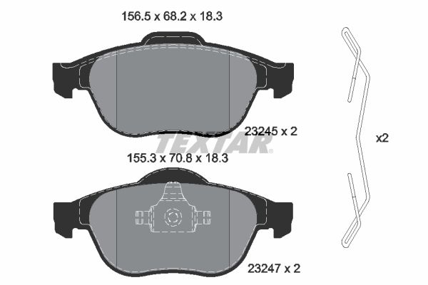 Sada brzdových platničiek kotúčovej brzdy TEXTAR 2324502