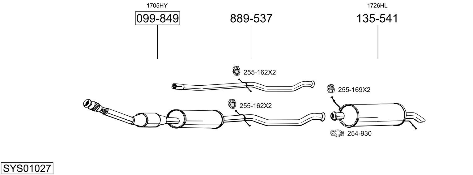 Układ wydechowy BOSAL SYS01027