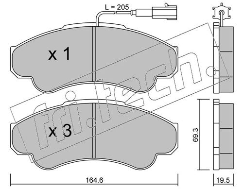 Sada brzdových platničiek kotúčovej brzdy FRI.TECH. 335.0