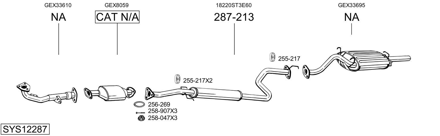 Układ wydechowy BOSAL SYS12287