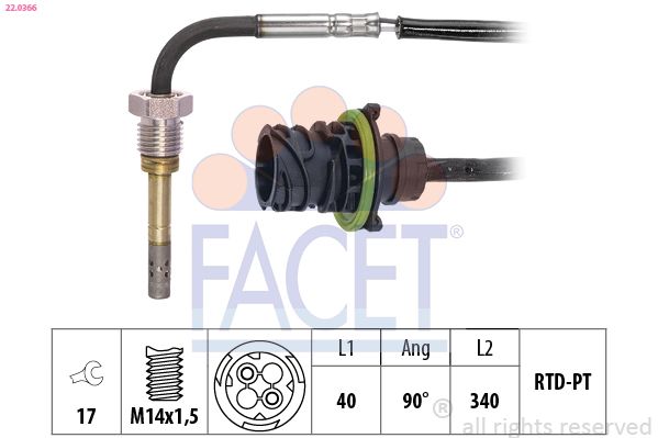 czujnik, temperatura spalin FACET 22.0366