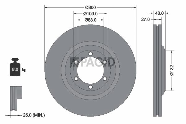 Tarcza hamulcowa PAGID 55824NC
