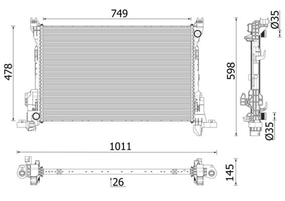 Chladič motora MAHLE CR 2637 000P