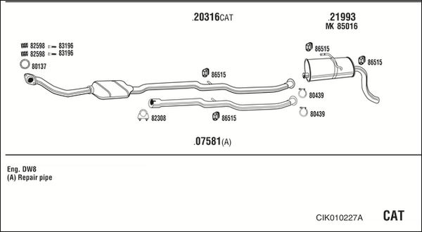 Układ wydechowy WALKER CIK010227A