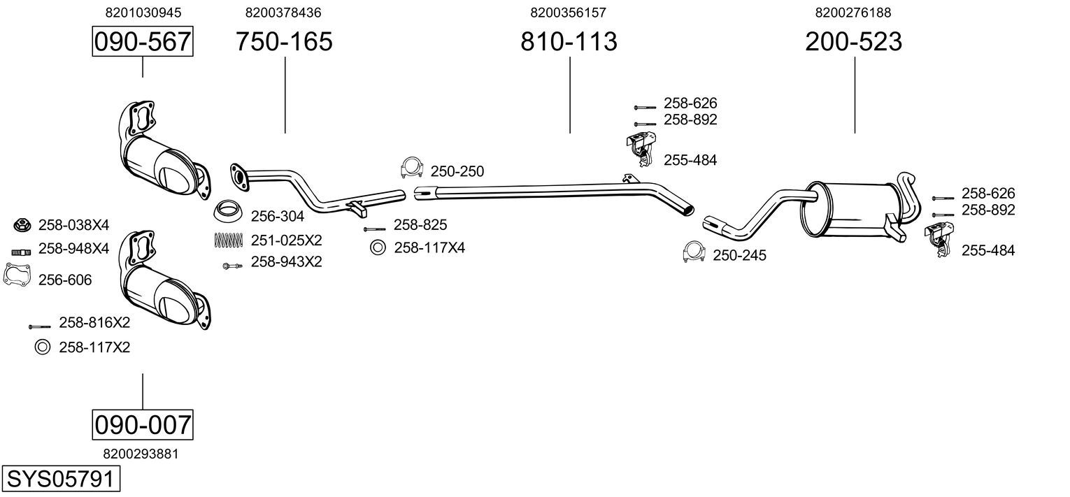Układ wydechowy BOSAL SYS05791