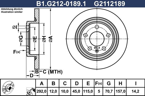 Tarcza hamulcowa GALFER B1.G212-0189.1
