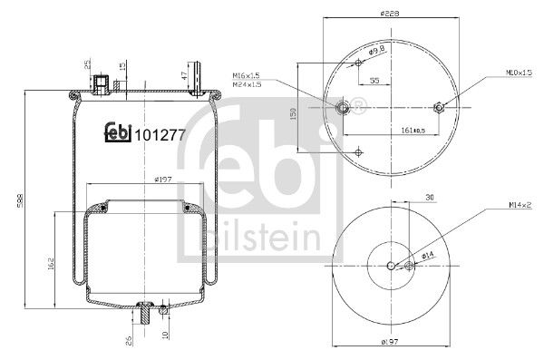Burduf, suspensie pneumatica FEBI BILSTEIN 101277