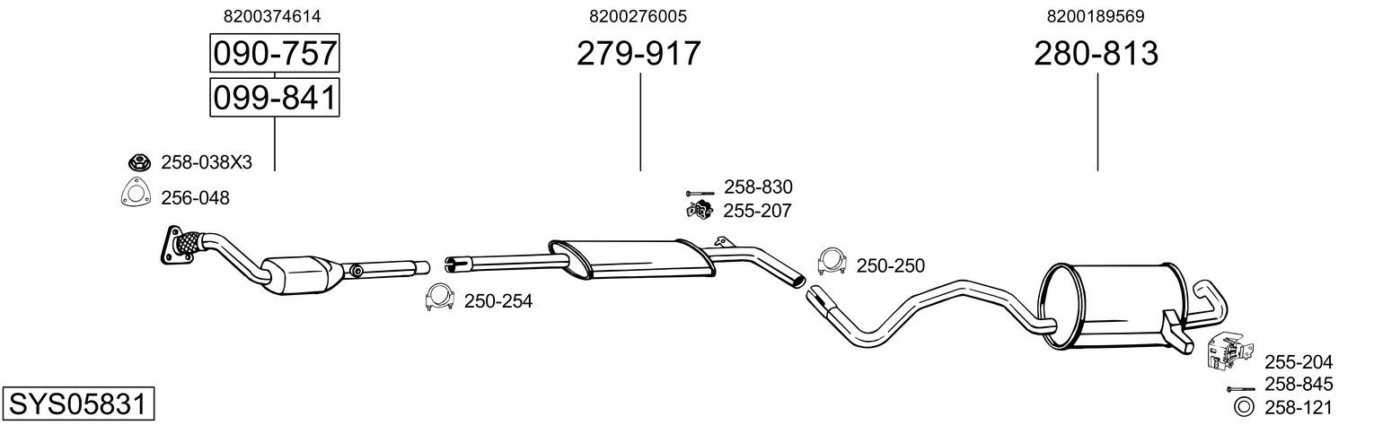 Układ wydechowy BOSAL SYS05831