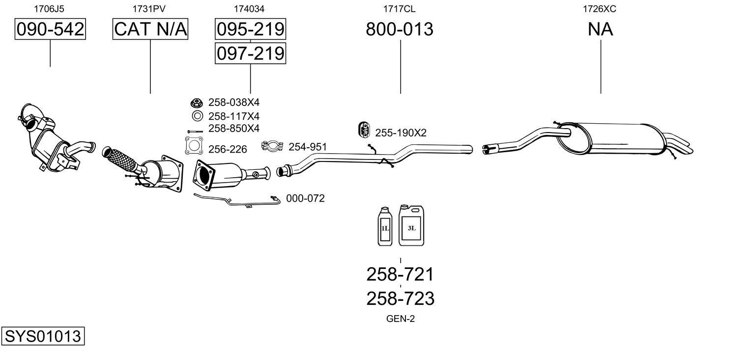 Układ wydechowy BOSAL SYS01013