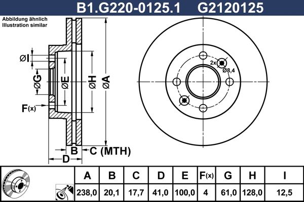 Tarcza hamulcowa GALFER B1.G220-0125.1