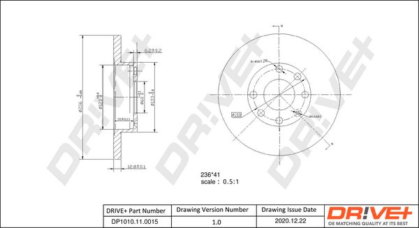 Tarcza hamulcowa DR!VE+ DP1010.11.0015