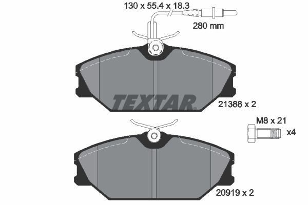 Sada brzdových platničiek kotúčovej brzdy TEXTAR 2138802